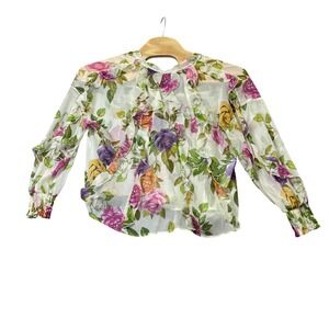 Zara Large Floral Sheer Ladies Top 100% Polyester